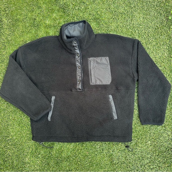 Wilo The Label Tops - Wilo the Label Anthropologie Sherpa Fleece Pullover Gorpcore 1/2 Snap Sweater M